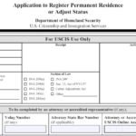 Form I-485 Application to Register Permanent Residence or Adjust Status document, provided by USCIS Form Specialist